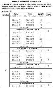 Siehe hier online kalender 2018. Kalendar Cuti Umum Dan Cuti Sekolah Bagi Tahun 2018