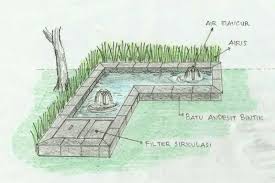 Sketsa Gambar Kolam Ikan Minimalis Renunganku