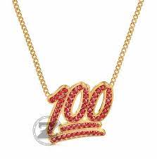 100 Emoji Ruby Red Pendant 14k Gold Emoji Jewelry Ruby Necklace Pendant Red Pendants