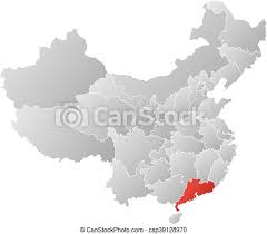 Guangdong is also the largest region producing fruit, like lichee, banana, orange, pineapple. Karte China Guangdong Karte Von China Mit Den Provinzen Gefullt Mit Einem Linearen Gradienten Guangdong Wird Canstock