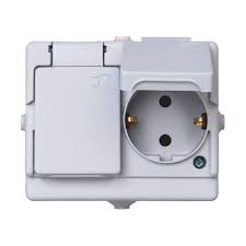 Steckdose schalter kombination, aufputz, kunststoff, grau, schutzart ip 44. Steckdosen Aufputz Feuchtraum Schutzkontakt Steckdose Mit Deckel 2 Fach Waagrecht Anthraz Heimwerker