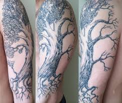 Maybe you would like to learn more about one of these? My Half Dead Half Alive Tree By Jeff Cornell At Hidden Hand Tattoo In Seattle Wa Tree Tattoo Designs Tree Tattoo Oak Tree Tattoo