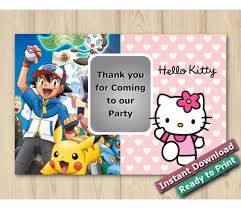 Последние твиты от hello kitty (@hellokitty). Twin Pokemon And Hello Kitty Thank You Diy Printables