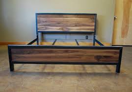 Kraftig Bed Number 4 With Walnut Etsy Welded Furniture Metal Furniture Steel Furniture
