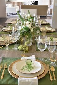 Black knife icon isolated on gold background. Green And Gold Easter Table Setting Home With Holliday