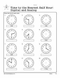 telling time worksheet 30 worksheets