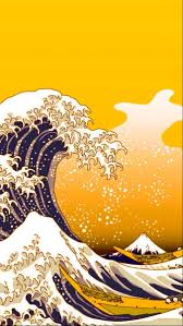 This hd wallpaper is about the great wave off kanagawa, minimalism, japan, original wallpaper dimensions is 1920x1080px, file size is 70.35kb. The Wave On Goldenrod Background Art Wallpaper Iphone Japanese Art Waves Wallpaper