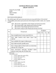 Instrumen Lembar Penilaian Diri Sikap Office Word Words Letter Worksheets