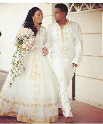 Our Beautiful Couple Aydu Dani Wearing Enku Ethiopian Wedding Dress African Wedding Attire Ethiopian Wedding