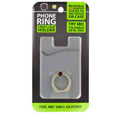 Amazon.com: Phone Ring Credit Card Holder & Stand Mount with Reusable 3M  Adhesive for Smartphones - Gray Silicone : Cell Phones & Accessories