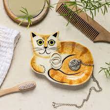 Handmade Ceramic Cat Trinket Dish Designed In The Uk By Etsy In 2021 Cat Themed Gifts Ginger Cats Handmade Ceramics