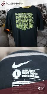 Nike Tshirt Black W Neon Green Nike Graphics Large Pre Loved