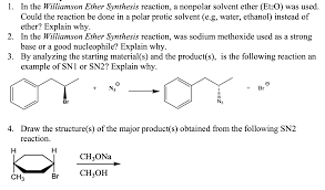 Using the williamson ether synthesis, show a synthetic route (complete with reagents) that efficiently produces each ether below. Solved 1 In The Williamson Ether Synthesis Reaction A Nonpolar Solvent Ether Et20 Was Used Could The Reaction Be Done In A Polar Protic Solven Course Hero