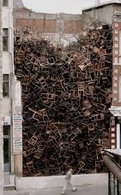 Doris Salcedo 1 550 Wooden Chairs Piled High Between Two Buildings In Central Istanbul Art Chair Doris Salcedo Public Art