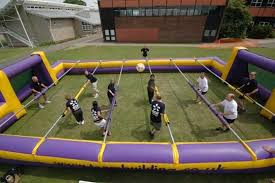 Human Table Football And Inflatable Outdoor Team Building Event Life Size Games Football Activity Table Football