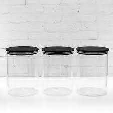 Glass Canister Jar With Bamboo Lid