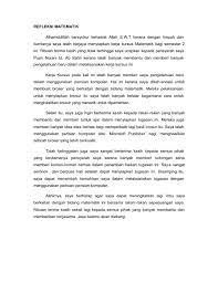 Terlebih dahulu saya mengucapkan terima kasih kepada pihak pentadbir sekolah smk rompin khasnya pengetua puan hajah hawiah binti chik dan penolong kanan tingkatan enam puan norzawati binti aziz kerana memberi sokongan dan kelulusan kepada saya untuk. Refleksi Matematik