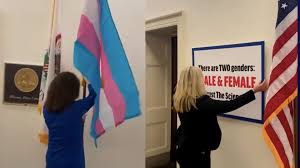 Congresswoman marie newman‏подлинная учетная запись @repmarienewman 14 ч14 часов thought we'd put up our transgender flag so she can look at it every time she opens her door. L8kj8gukxuenem