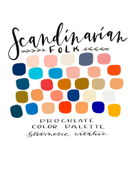 Scandinavian Folk Spring Summer Bright Procreate Color Palette Procreate Swatches Bright Co Color Palette Design Color Palette Spring Color Palette