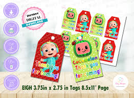 Ride along cocomelon lane with cody, jj and the families while they sing along to wheels on the bus! Cocomelon Hang Tag Baby Boy 1st Birthday Party 1st Boy Birthday Party Favor Tags