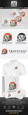 Travel Hat Logo Travel Hat Logo Design Template Graphic Design Portfolio Print