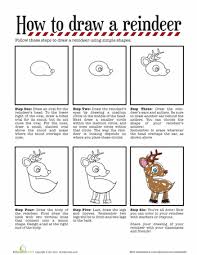 How To Draw A Reindeer Worksheet Education Com Easy Christmas Drawings Christmas Drawing Step By Step Drawing