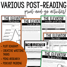 The Elevator Short Story Activities and Worksheets