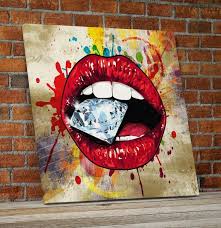 Lips Wall Art Red Hot Lips Crazy Diamond Lips Wall Canvas Art Etsy In 2020 Pop Art Canvas Pop Art Decor Pop Art