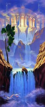 Revelation 22 1 And He Showed Me A Pure River Of Water Of Life Clear As Crystal Proceeding From The Throne Of God Fantasy Landscape Prophetic Art Fantasy Art