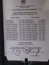 Tarif Baru Angkutan Umum Trayek 46 64 65 Jurusan Jonggol Cibinong Pp Per November 2014 Bbm Bbmnaik Tarif Trayek Angkot Angkutanumum Pimpinan Sekolah