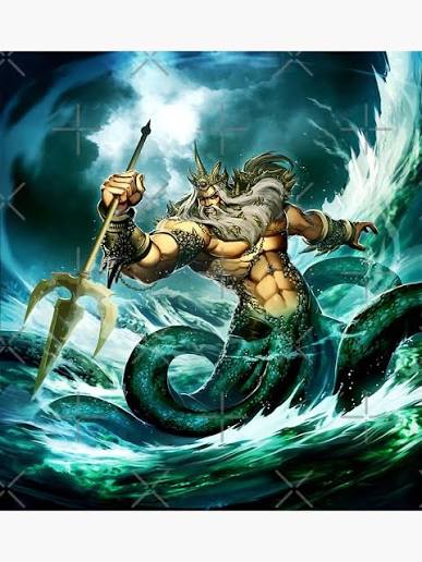 Poseidon-God-Of-The-Sea-Drawing" Greeting Card for Sale by latashabrown |  Redbubble