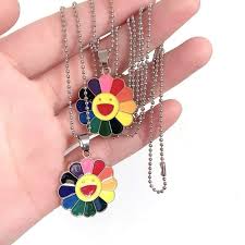 Haruki Murakami Flower Pendant Classic Pendant Necklace Sunflower Pendant Murakami Flower