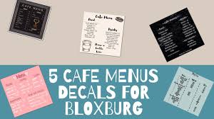 Bloxburgupdate instagram photo and video on instagram. 5 Cafe Menu Decals For Bloxburg Youtube