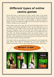 This is important whether you're a novice to online casino games or a seasoned gambler. Types Of Casino Games List Peatix