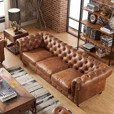 Inspired by the contemporary style, it comes with a leatherette round tufted top with pirelli webbing for firm support. Preorder Century Chesterfield Sofa Light Brown Leather Leather Sofa Living Room Living Room Leather Chesterfield Sofa