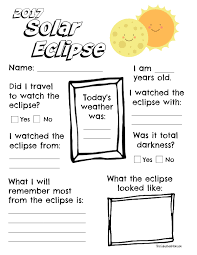 Coloring is a fun activity for children. 2017 Solar Eclipse Worksheet Printable The Suburban Mom