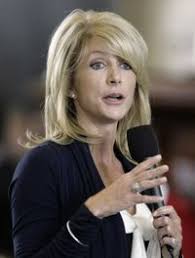 Texas Senator Wendy Davis literally standing up for reproductive choice.