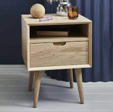 Chrome metal handle and metal drawer runners. Temple Webster Natural Olsen 1 Drawer Bedside Table Reviews