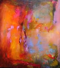 Abstract Painting Original Orange Bright Small Sunken Pleasure 10 X 8 Inches Abstract Abstract Painting Art