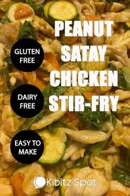 Each serving provides 617kcal, 47g protein, 56g carbohydrate (of which 8g sugars), 22g fat (of which 4.5g saturates), 6g fibre and 3.5g salt. Peanut Satay Chicken Stir Fry Recipe Gluten And Dairy Free