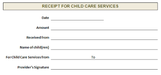 Elegant Receipt For Child Care Services Child Care Services Childcare Receipt Template