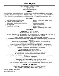 Professional Babysitter Resume Examples Childcare Livecareer