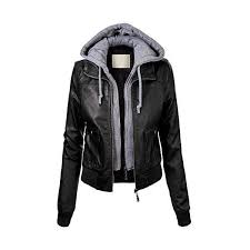 Lock And Love Women S Vegan Leather Bomber Jacket With Hoodie Xl Black Lock And Love Http Clothes Leather Look Jackets Faux Leather Bomber Jacket