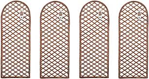Our oriental trellis has up to 30% more lattice then mass produced trellis available at most of the compliment your fencing with a matching gate or an entrance statement. Ruddings Wood Pack Of 4 X Willow Trellis Panel Round Top Curved Garden Wall Framed Trellis Supports Amazon Co Uk Garden Outdoors