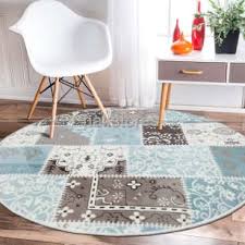 desenli ucuz yuvarlak hali patchwork turkuaz halistores com halilar turkuaz dekor