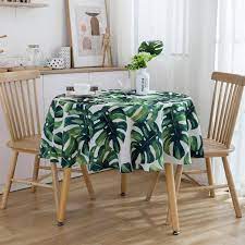 Avoid costs of refinishing your dining room table, keep your buffet and end tables and all your furniture looking like new. 150cm Round Tablecloth Waterproof Green Tropical Palm Leaf Table Cloth Pastoral Kitchen Tea Dining Table Cover Home Decor Zc074 Tablecloths Aliexpress