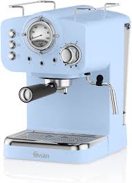 We would like to show you a description here but the site won't allow us. Swan Retro Pump Espresso Coffee Machine Blue 15 Bars Of Pressure Milk Frother 1 2l Tank Sk22110bln Amazon Co Uk Home Kitchen