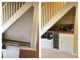 During After Final Understairs Bar At Home Kept The Storage Space But Utilised The Height Under Stairs Bar Under Stairs Stair Remodel
