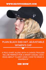 Plain Black Dad Hat Adjustable Women S Cap Hatstoremart Com Black Dad Caps For Women Plain Black
