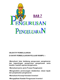 Puan azlina merupakan pengurus kanan yang bertanggungjawab terhadap operasi bhd. Bab 7 An Pengeluaran